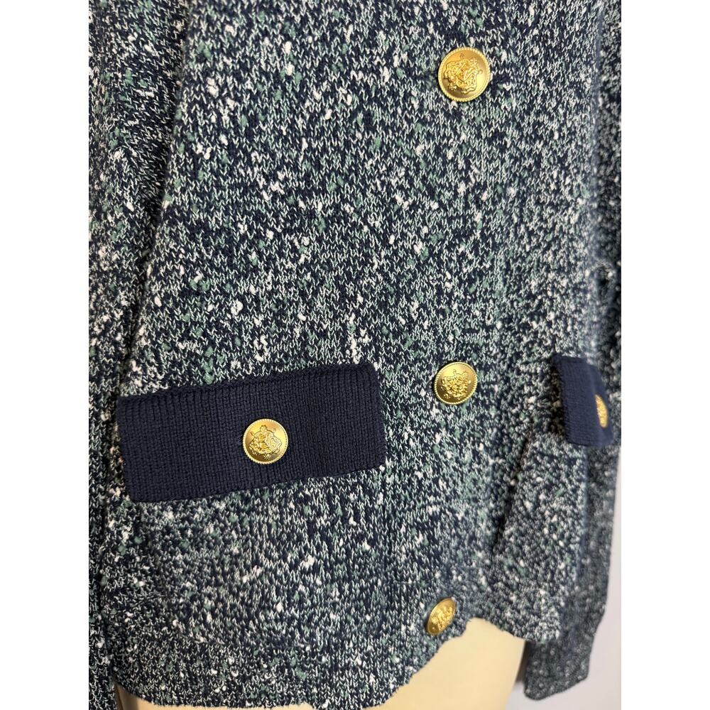 J. Crew Marled Sailor-collar Cardigan Women's L Preppy - Picture 7 of 11